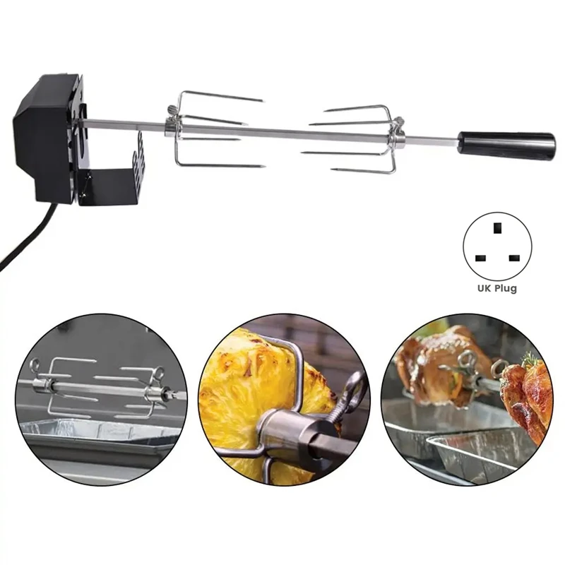 Rotisserie Kit Stainless Steel Automatic BBQ Grill Rotisserie Set With Motor Grilling Hot Dog Chicken Steak