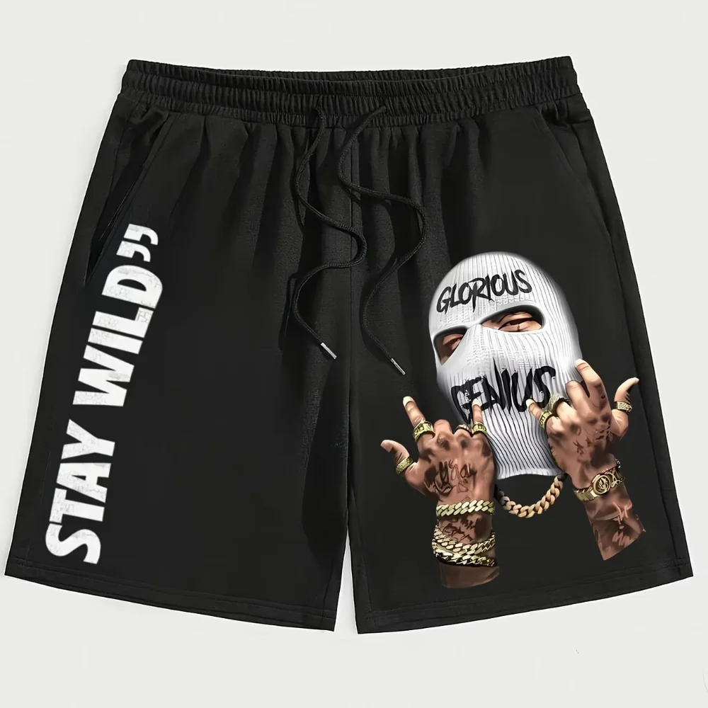 

STAY WILD Streetwear Y2K Мужские летние повседневные шорты, спортивные шорты на шнурке, свободные женские спортивные штаны, спортивные брюки для бега и пляжа