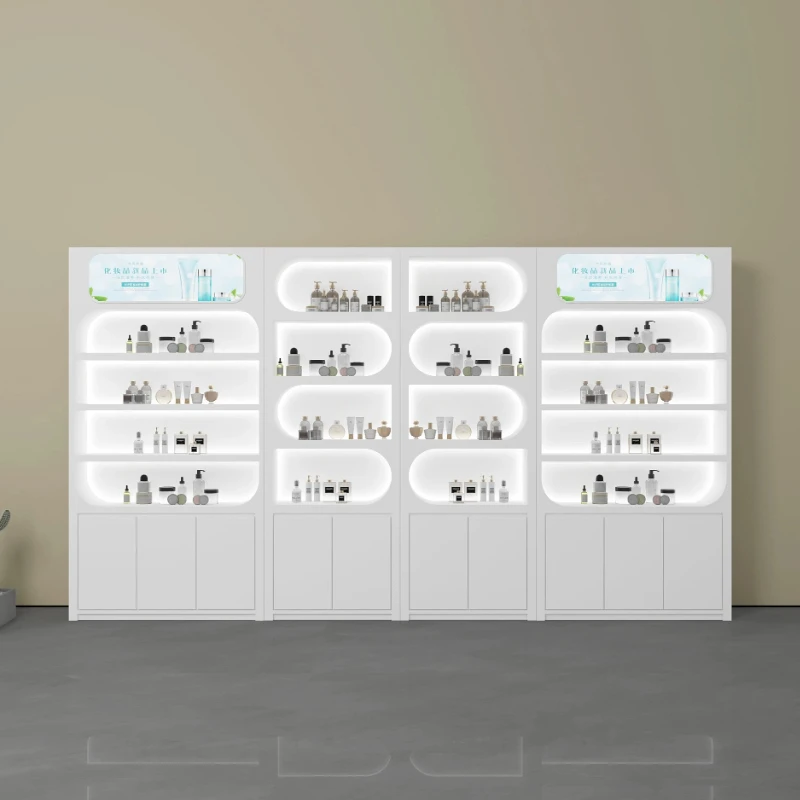 Nordic Minimalist Beauty Salon Display Cabinet Modern Luxury Skin Care Products Nail Salon Display Cabinet Office Furniture FYMC