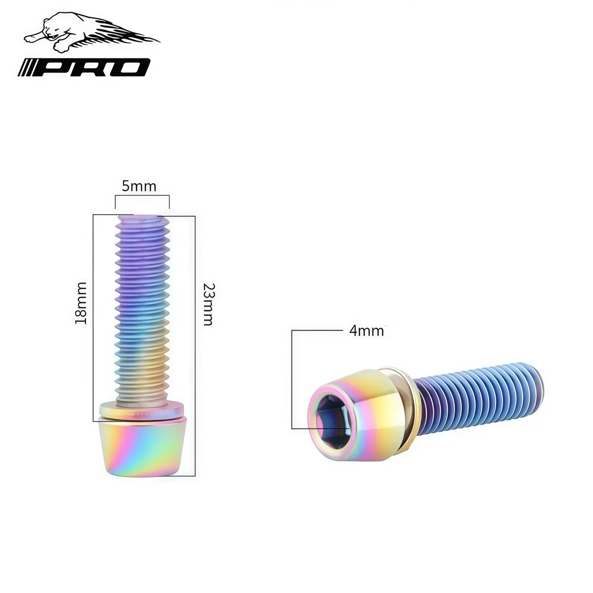 IIIPRO Stainless Steel MTB Stem Bolts M5×18mm - 6-Piece Set (Red / Blue / Rainbow / Purple / Green / Gold) view 2