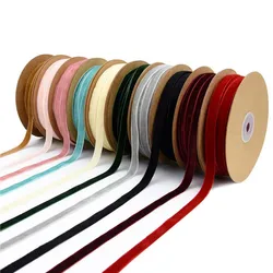 Solid Color Velvet Ribbon 1cm DIY Craft (20 Meters/Roll) Bowknot Material Christmas Ribbon Gift Wrapping Decoration Red Black