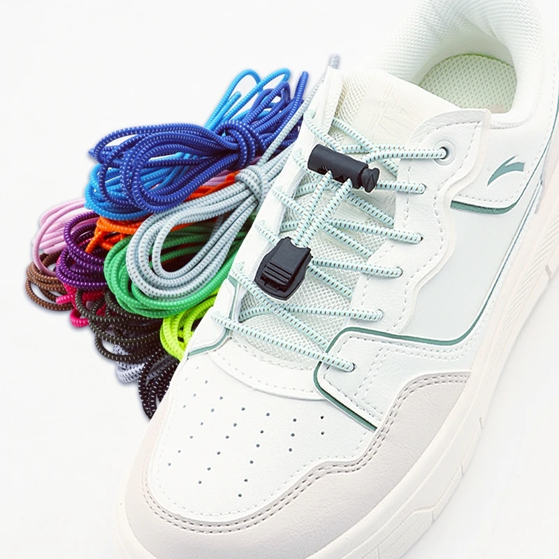 

Elastic Shoe Laces Sneakers Tennis Lock Shoelaces Without Ties Adult Kids Round Shoelace Rubber Bands for Shoes Accesories 1Pair