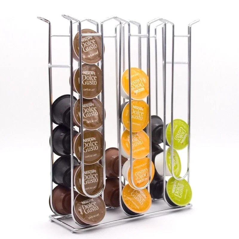 Rotatable Coffee Capsule Rack Dolce Gusto Pod Organizer Metal 360° Display Shelf Spiral Coffee Pod Stand Coffee Station