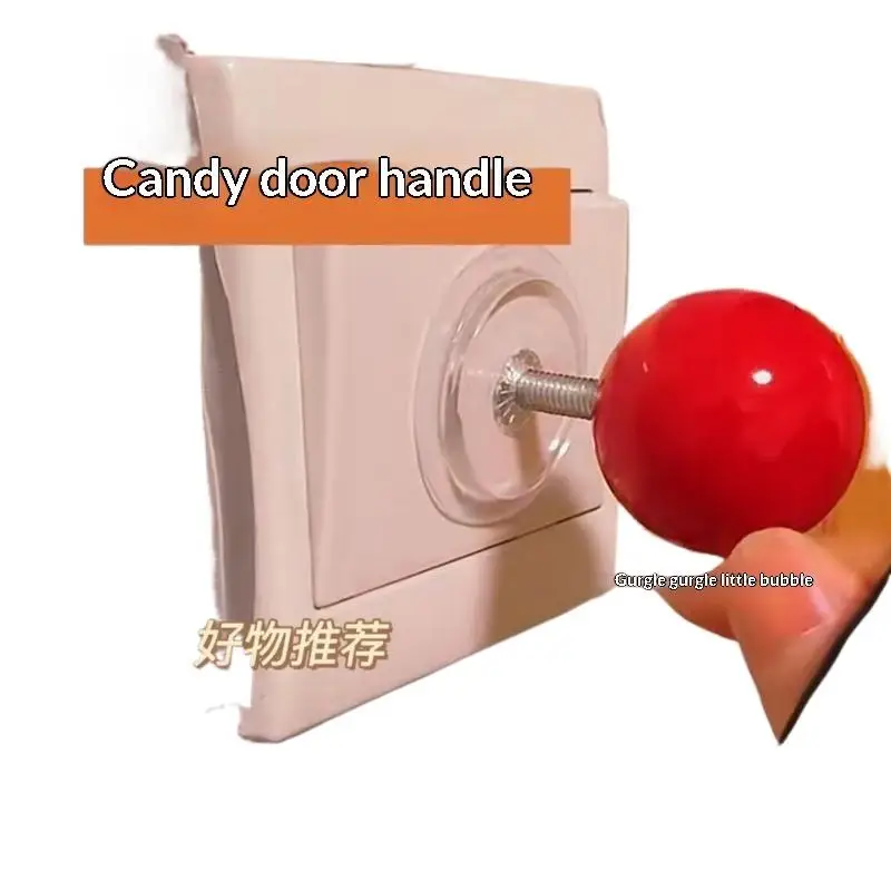 2Pcs Creative Joystick Ball Switch Sticker Red Ball Wall Stickers Switch Decoration Small Ornament