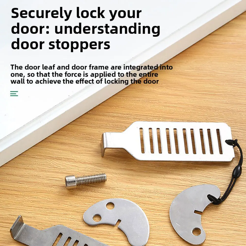 Portable Door Stopper,Stainless Steel Door Locks Without Drilling,Safety Additional Privacys Lockes,Compact & Travel-Friendly