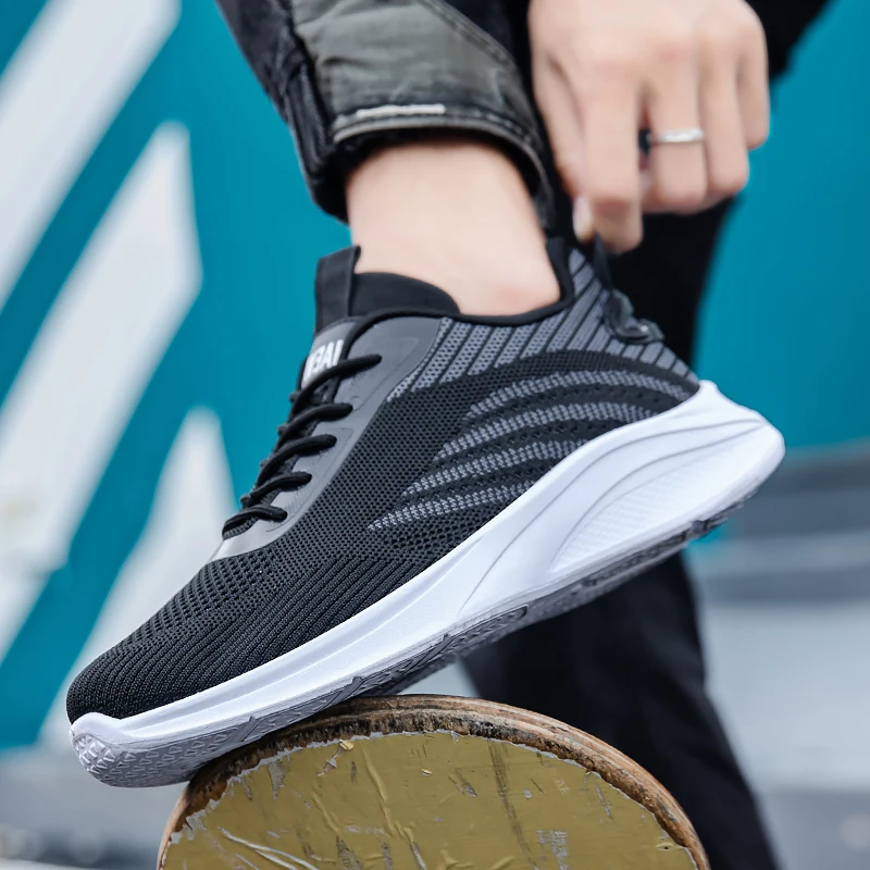 2025 Men\'s Mesh Sneakers Shoes New Thick Bottom Fashion Outdoor Breathable Slow Running Training Strap Casual Hiking Shoes