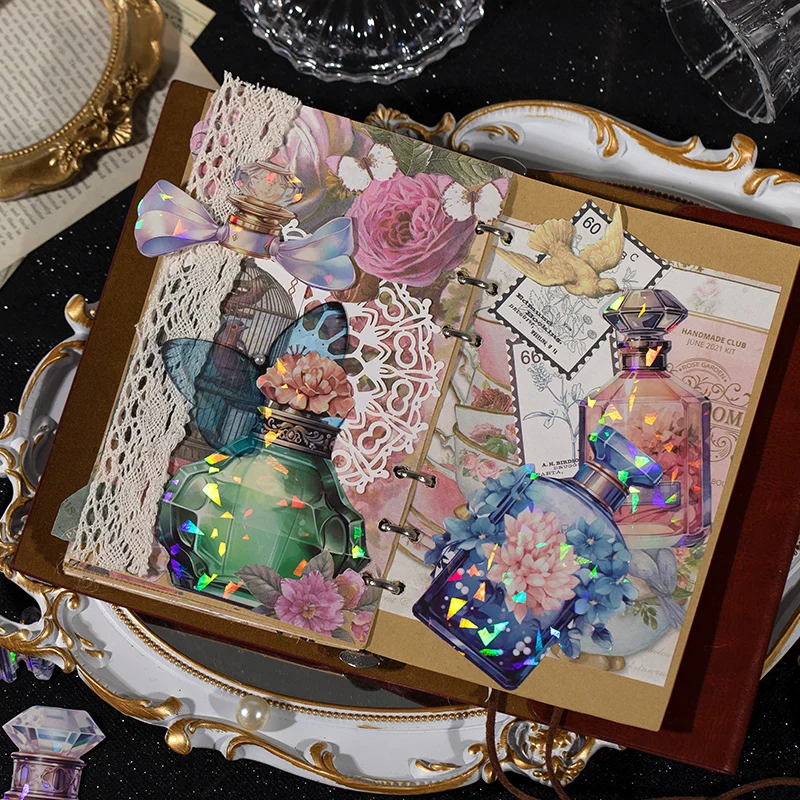 10Pcs/Pack Bottled Romance Series Scrapbooking Decorative Stickers Perfect for Colalge Journaling Craft Diy Supplies