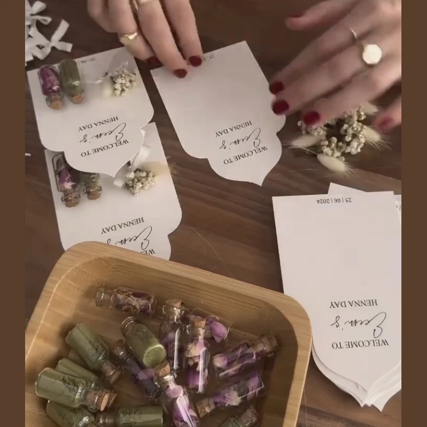 Niestandardowa ślubna henna karta nocna prezent dla druhny dla gościa spersonalizowana nazwa wieczór panieński zaproszenie na imprezę Mar ̈ — zdjęcie 4