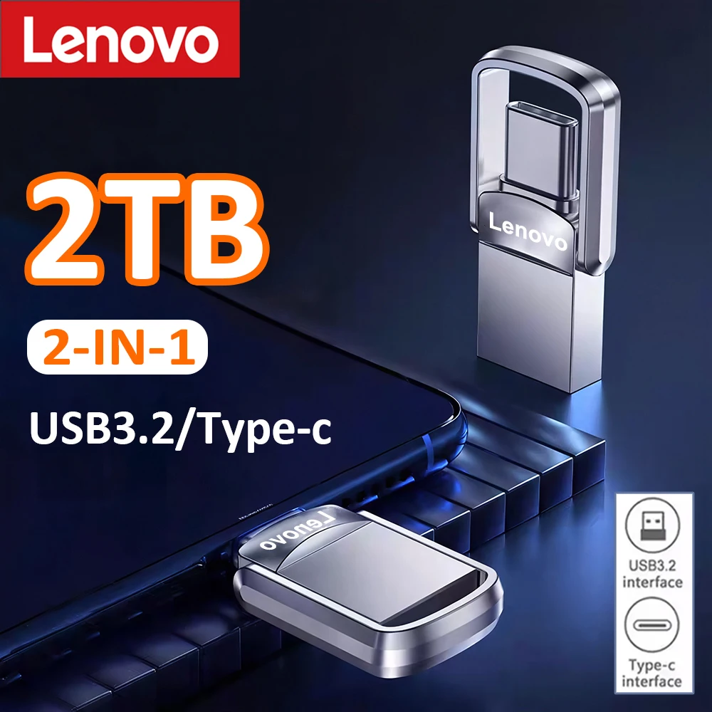 Image of Lenovo Mini-USB-Stick 3.2 Typ C, 256GB OTG USB-Speicherstick, Hochgeschwindigkeits-Datenübertragung, 512GB für Computer, Handys, U-Disk