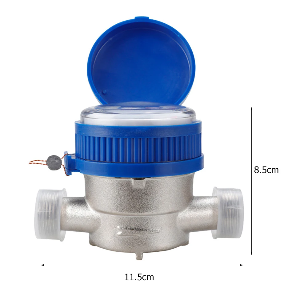 Smart Water Meter E-Type Precision Digital Display Pointer Counter Water Meter Flow Measuring Instruments with Copper Fittings