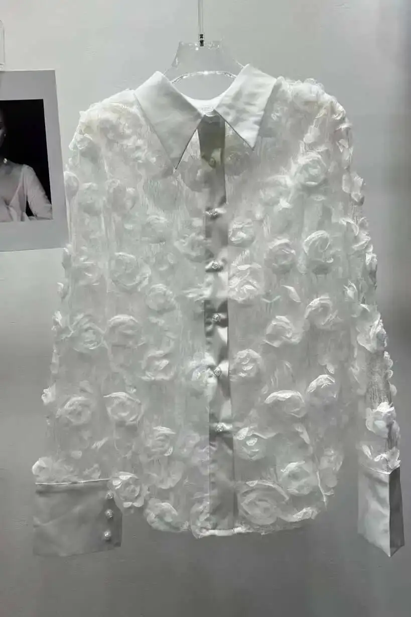 

Новые осенние кружевные рубашки и блузки с вышивкой Wer, женские модные топы Blusas, распродажа женской одежды