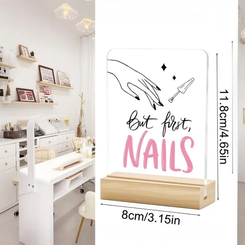 1 Stück Nagelstudio-Tischdekoration, humorvoller Slogan, Acryl-Nagelkunst-Display-Ständer, besonderes Geschenk für Maniküre, Nagelstudio-Dekorationsschild – Detail 6