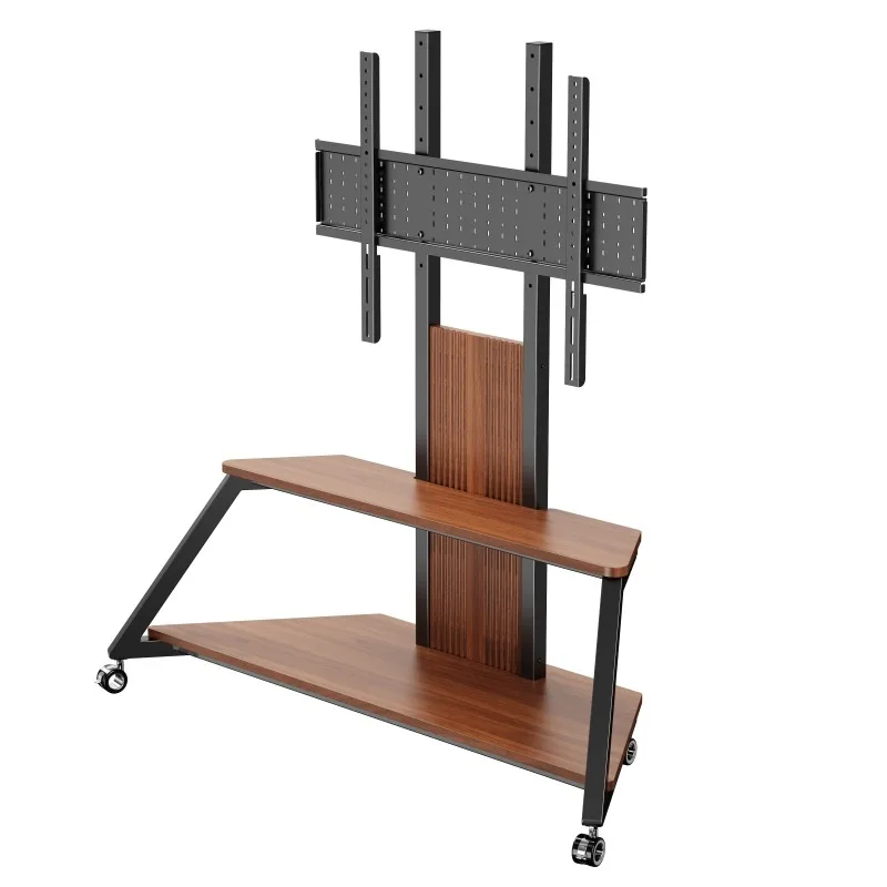 Nuovo carrello TV dal design in legno dal pavimento al soffitto Carrello TV mobile con ruote con schermo da 50 pollici a 100 pollici