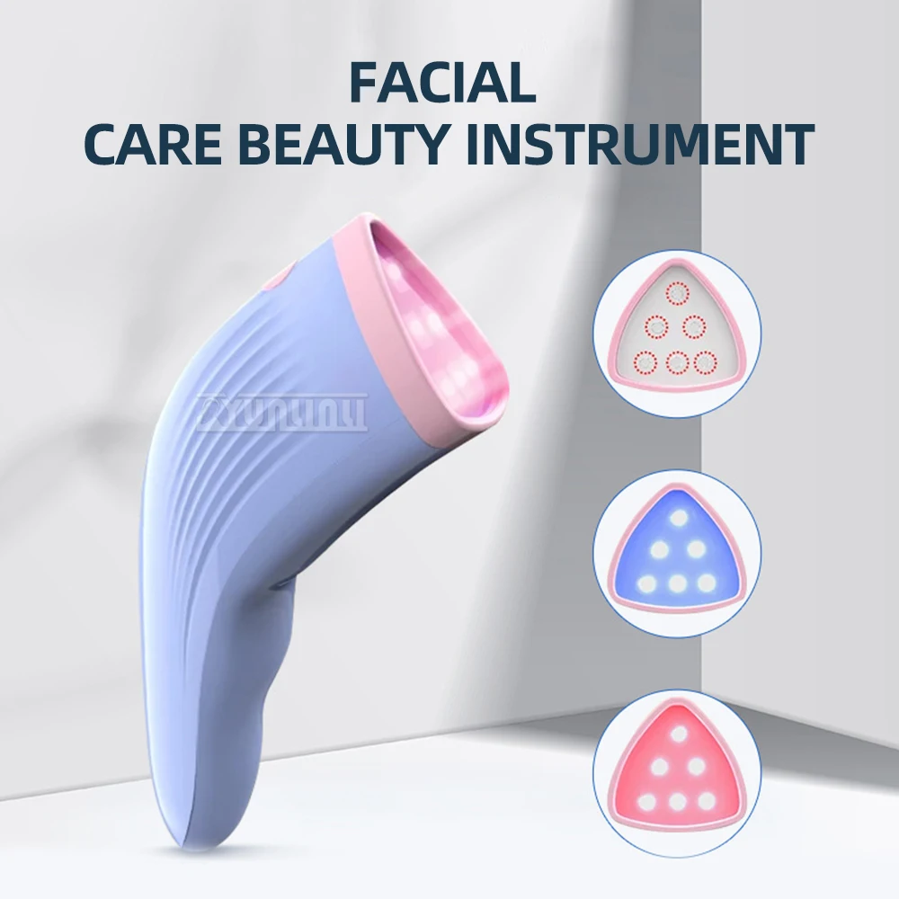 

New Face Light Therapy Machine RF UV Facial Led Red & Blue Acne Spot Treatment RF Beauty Device Equipment Wand Massager ﻿