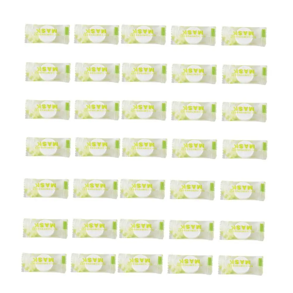 يمكن التخلص منها مضغوط قناع الوجه ورقة ، المحمولة الجلد ملفوفة أدوات ، غير المنسوجة العناية بالسفر ، القطن الوجه ، م X2Z7 ، 30 قطعة ، 50 قطعة