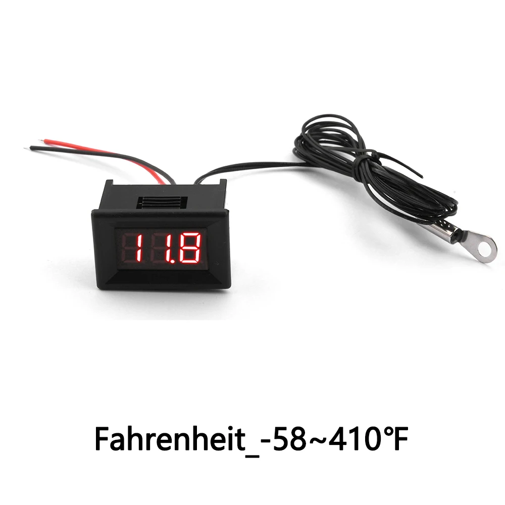 0.36 Inch Dc 4-28V Hoge Nauwkeurigheid Driecijferige Display Temperatuurmeter Sensor Met Waterdichte Ntc Sonde-50 ~ 210 ℃/-58 ~ 410