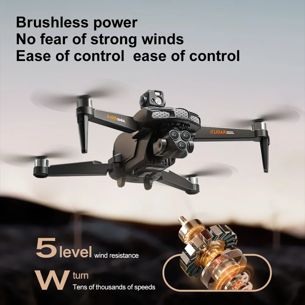 V668 GPS Drone 8K Professional 3-Axis PTZ HD Three Camera 5G WIFI FPV Dron Obstacle Avoidance Brushless Motor RC Quadcopter Toys