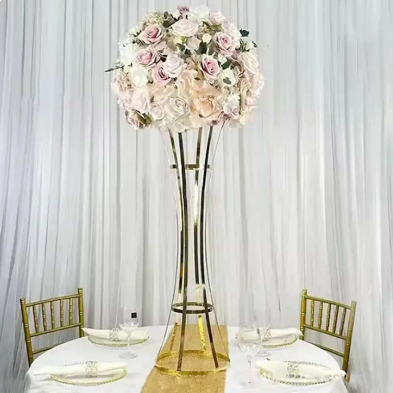Vergoldeter Blumenständer 90 cm hoch für Hochzeitstischdekorationen – Detail 8