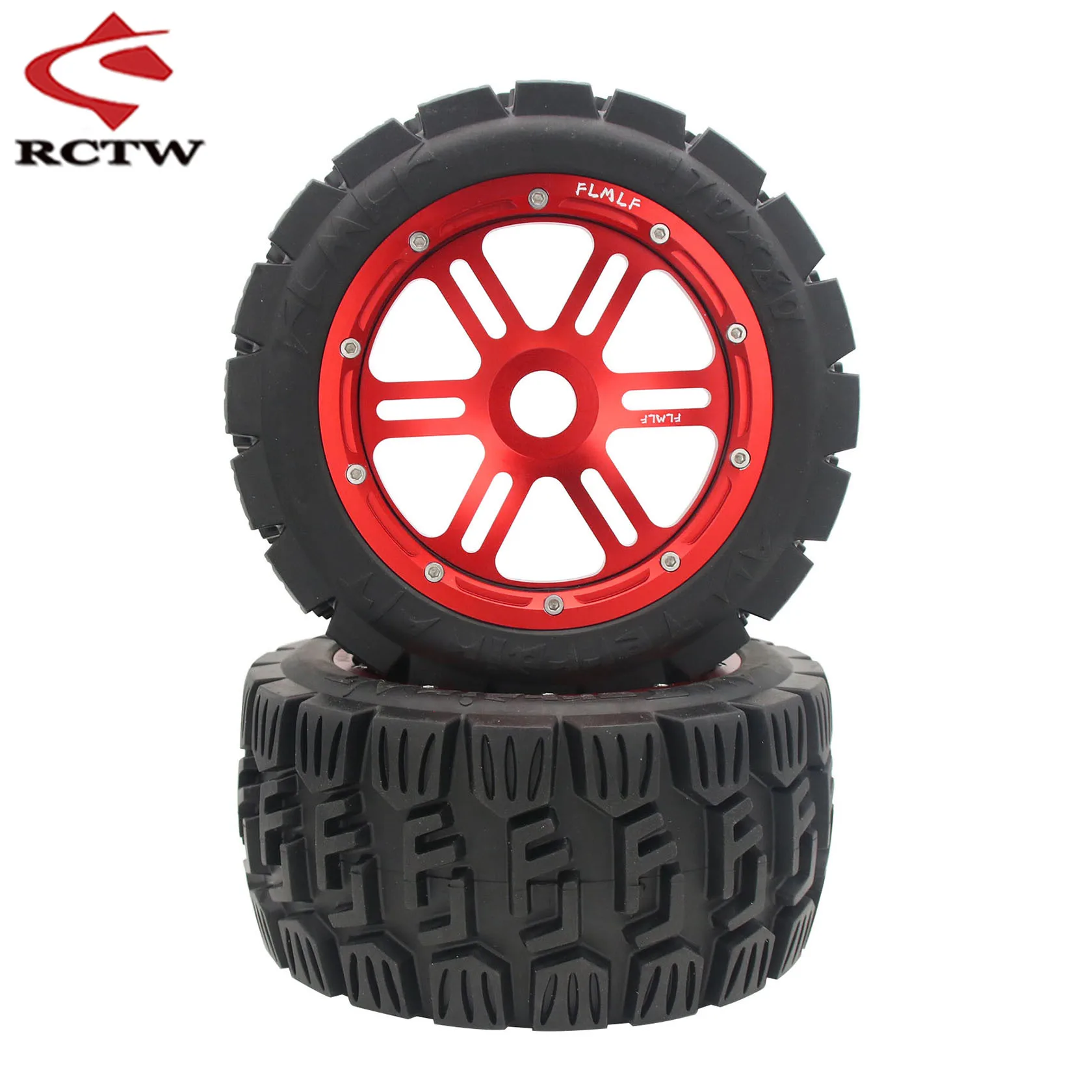 Front or Rear All Terrain Wheel Tire or Wheel Hub & Beadlock Ring Kit for 1/5 RC HPI ROFUN BAHA KM ROVAN BAJA 5B SS Truak Parts