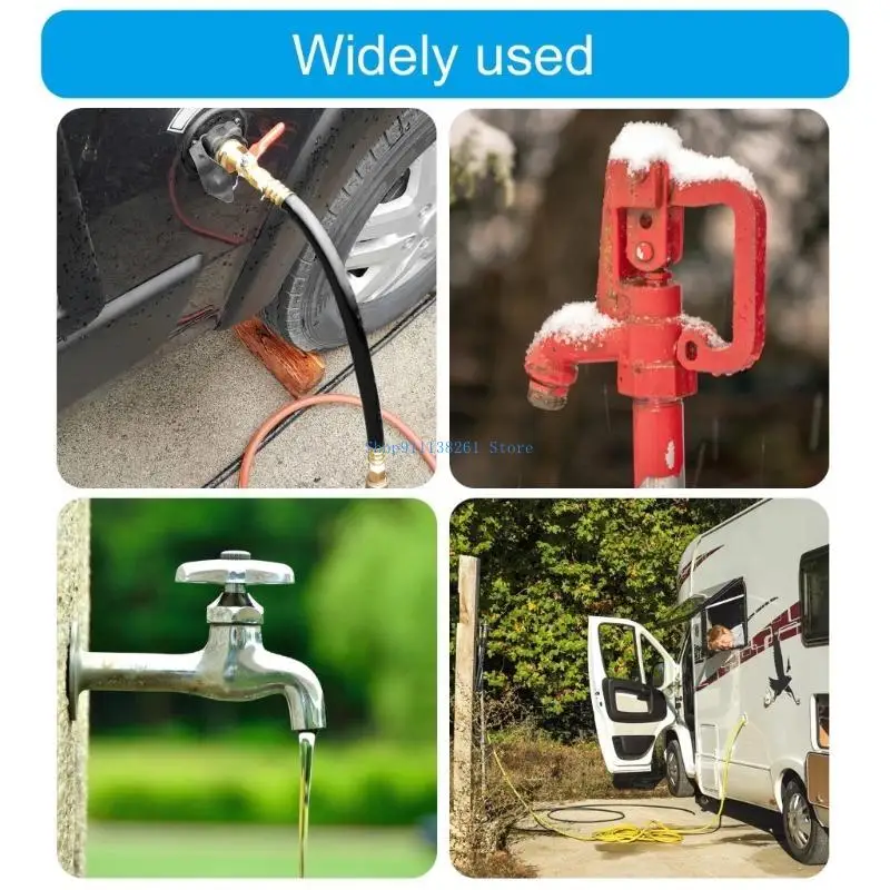 

H05E Water Blowout Adapter Winterize Blowout Adapter Hose with Shut Close Valves Quick Sprinkler Winterization Kits