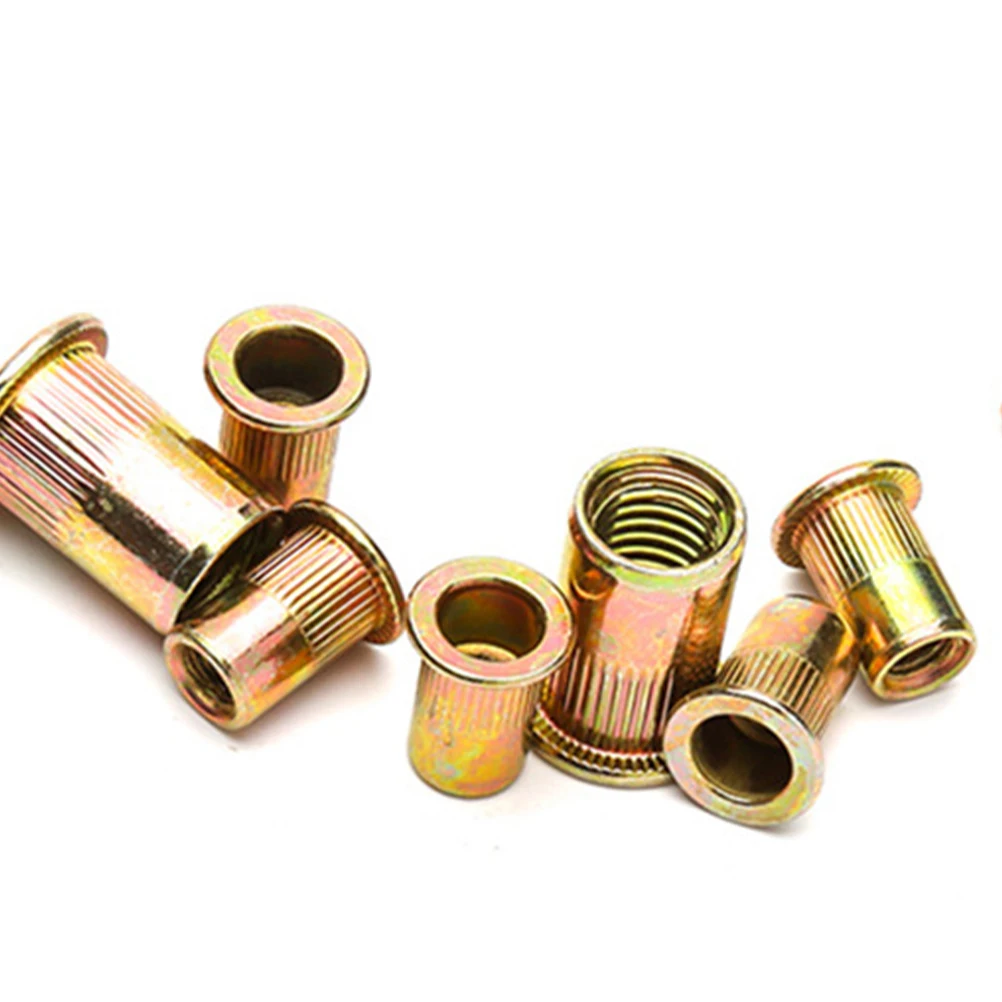 

190 Pcs Riveting Nut Set Zinc Plating Flat Nuts Repair Screw Kit Assorted Sizes Portable Home Shop Use Hardware