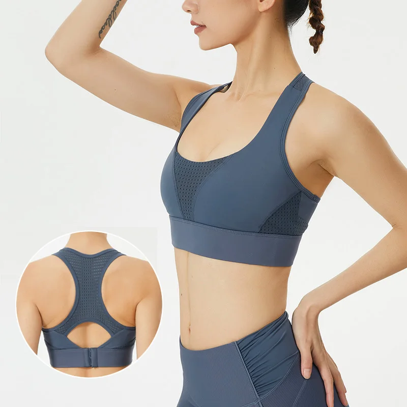 

Sport Bra Mesh Patchwork Breathable Sports Bra Wireless Seamless Tank Top for Women Gym Workout Fitness Exercise