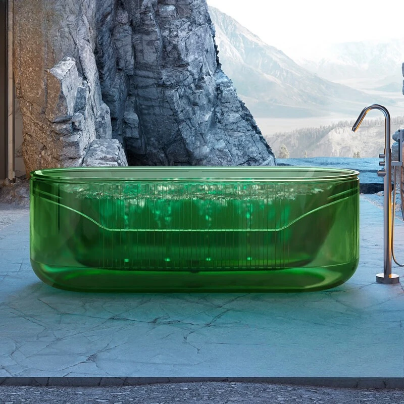 منفصلة شفافة عائلة جاكوزي فقاعة المشاهير على الإنترنت حمام مخطط عموديًا #2