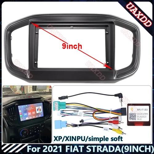 Coche MP5 DVD Radio Android estéreo arnés pantallas accesorios navegación tablero cables marco canbus para 2021 FIAT STRADA 9 pulgadas