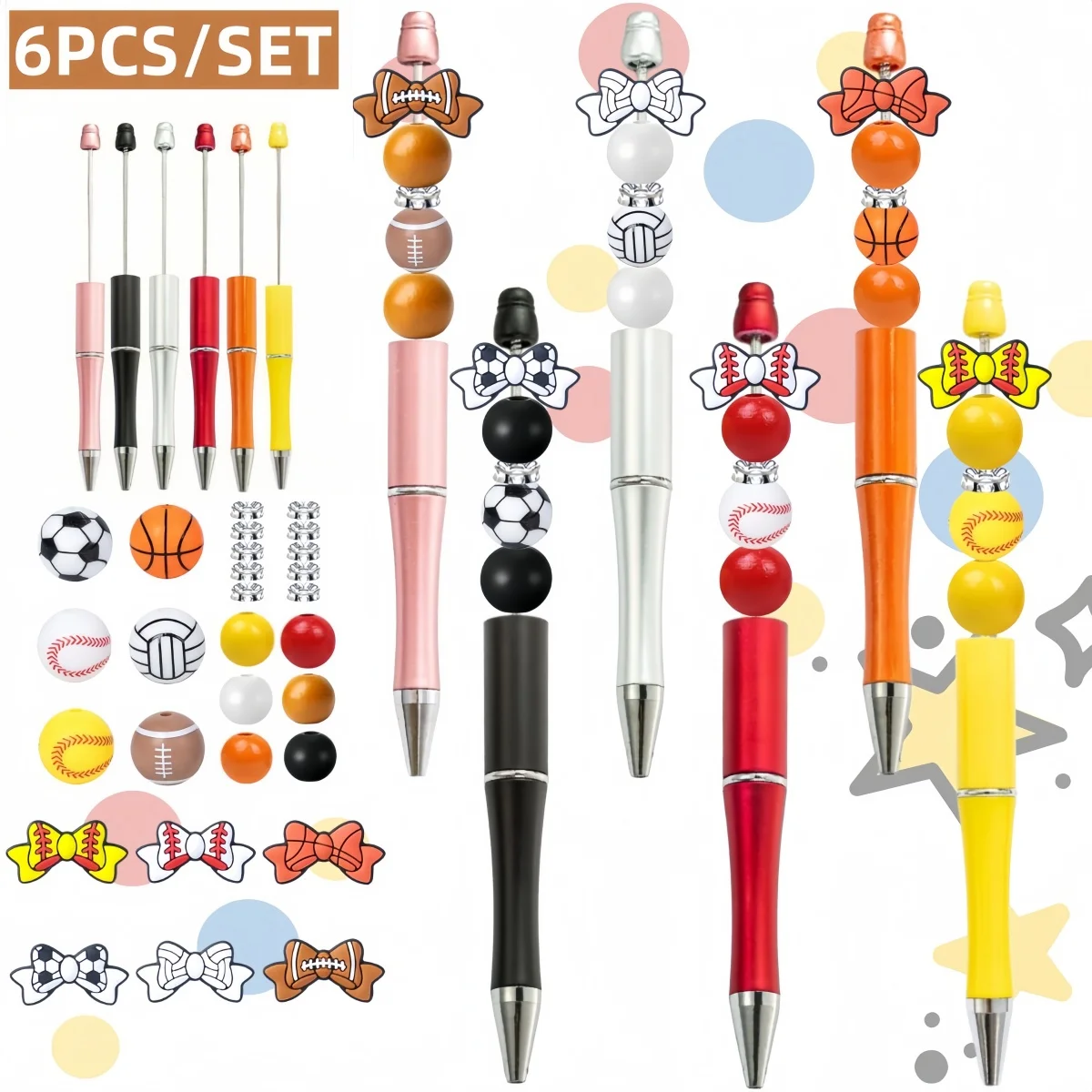 6-pecas-12-pecas-bola-futebol-basquete-tema-esportivo-diy-caneta-esferografica-e-conjunto-de-contas-de-madeira-de-silicone-material-de-escritorio-e-estudo