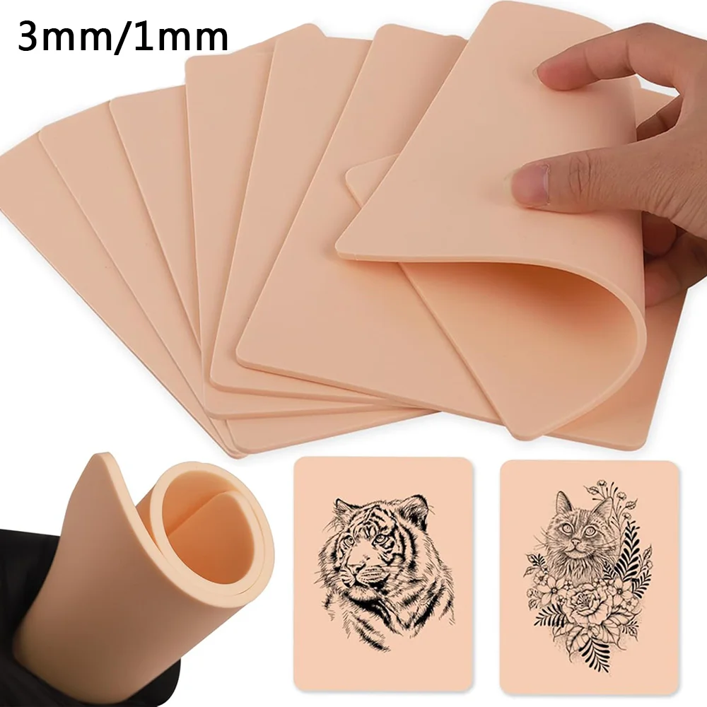 3mm/1mm Tattoo Blank Practice Skin Double Side Synthetic Leather Tattoo Fake Skin Tattoo Beginner Training Skin Tattoo Supplies