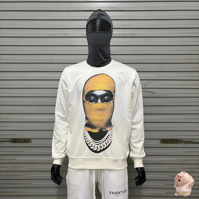 

Top Version Top Level Version Best Quality Orange Masked Man Printing IH NOM UH NIT PARIS Sweatshirts Black White Loose Pullover