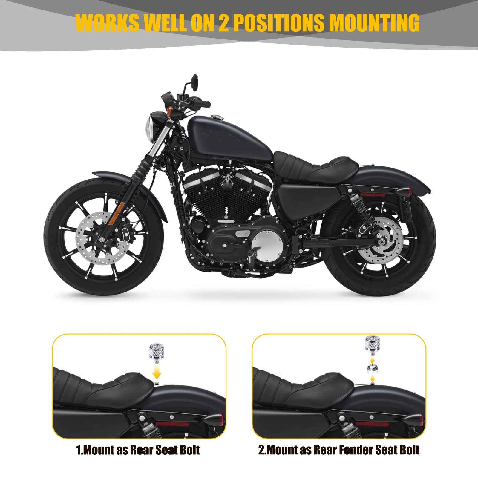 Motorcycle 1/4" Universal Rear Seat Bolt Fender Bolts Screw For Harley Sportster Touring Road King Dyna Street Glide 1996-2016 - Image 5