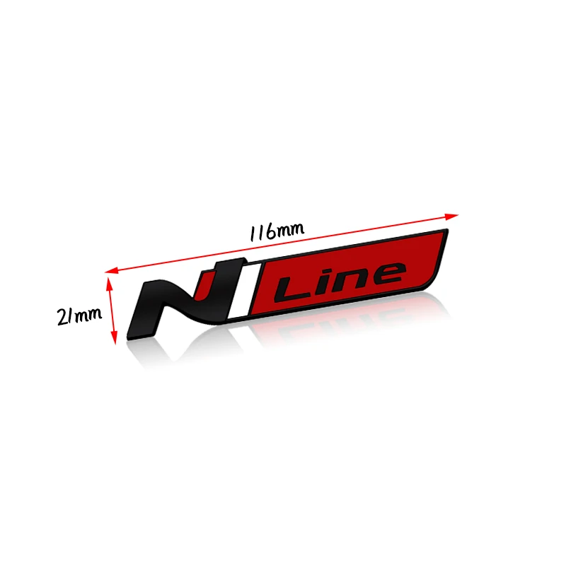 N LINE Grille Emblem For Hyundai Elantra I20 I30 Accent Kona Tucson Sonata Veloster Cover Decoration Rear Trunk Metal Stickers