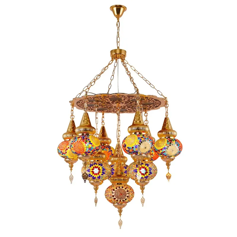 

Lighting Turkish Style Bohemian Style Hotel Living Room Villa Decoration Handmade Mosaic Pendant Lamp