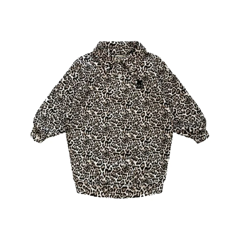 

Детское платье aw25 tns, милые платья-поло с леопардовым принтом и длинными рукавами для девочек, платья