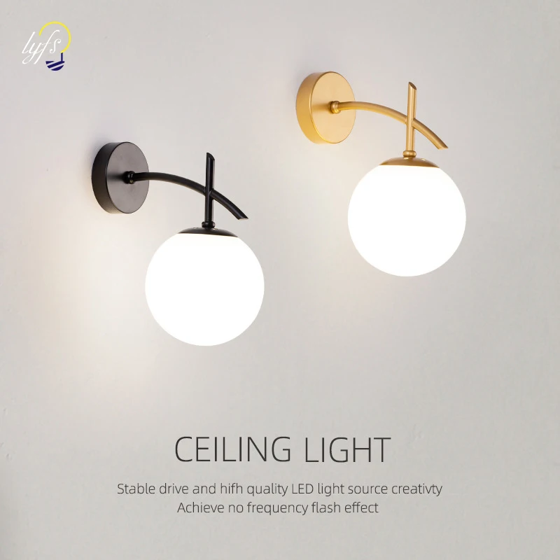 

LED Wall Lamp Sconce Interior Lighting Home Decoration Living Room Bedroom Bedside Study Corridor Nordic Light Luxury Wall Light