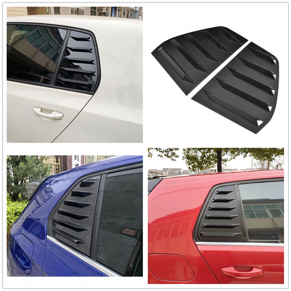 

For Volkswagen VW GOLF 6 7 7.5 GTI GTD R-Line Car Rear Window Shutter Cover Louver Side Vent Trim ABS Chrome Styling Accessories