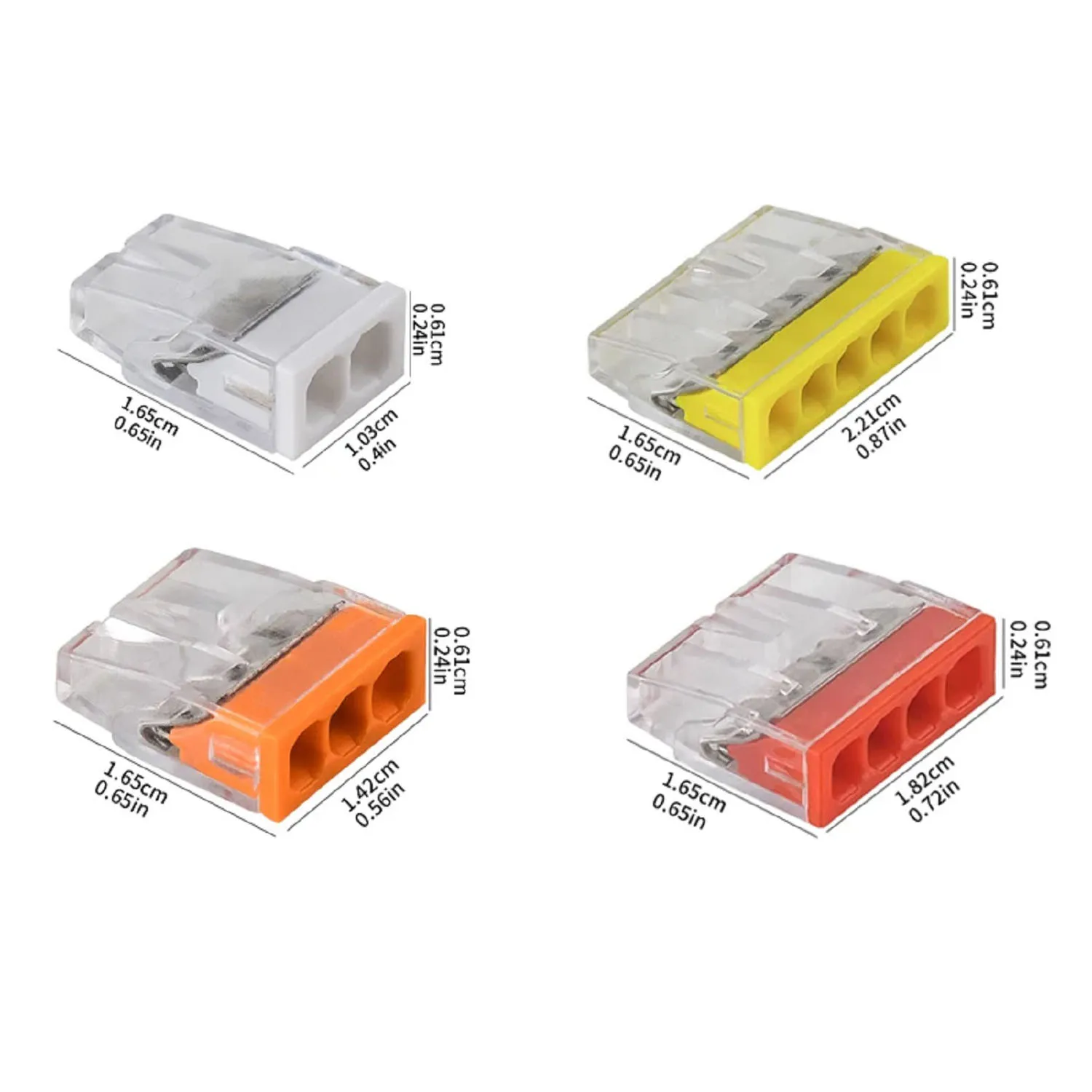 50PCS 2/3/4/5 Pin Fast Easy wire splicing Connector Terminal Block Compact Push-in Conductor Wiring Connector AWG 20-14 view 2