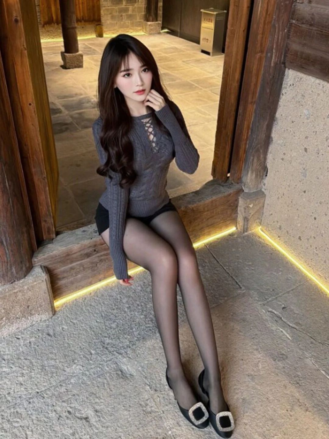 

Ретро-топ с вырезами и ажурным узором, уникальный дизайн, модный женский весенний топ с мягкими длинными рукавами