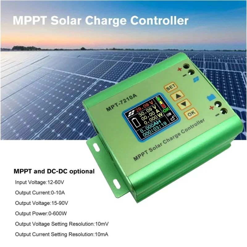 MPT-7210A Color LCD Display MPPT Panel Charge Controller 24/36/48/60/72V Boost Solar Battery Controllers