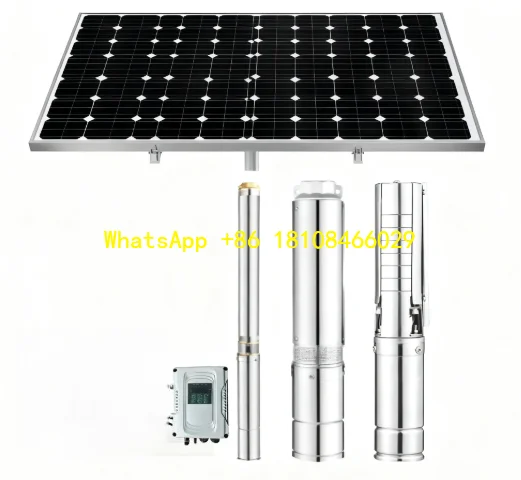 مضخة مياه غاطسة تعمل بالطاقة الشمسية صغيرة مع معدل تدفق البطارية: 10 م 3 / ساعة عمق البئر / الرأس: 28 م لري الحدائق الصغيرة