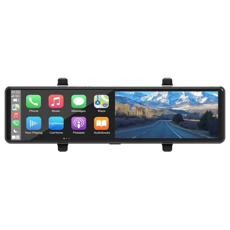 AOEDI A6 11.26 Inch Mirror Dash Cam Carplay 2.5K 1080P Auto Driving Recorder 3 Channels Rear View Mirror Camera for Car