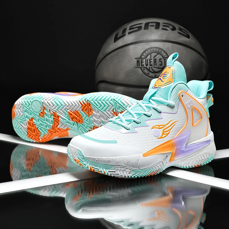 

Детские баскетбольные кроссовки на шнуровке для мальчиков и девочек, спортивная обувь, баскетбольные кроссовки, нескользящие дышащие кроссовки для тренировок по баскетболу