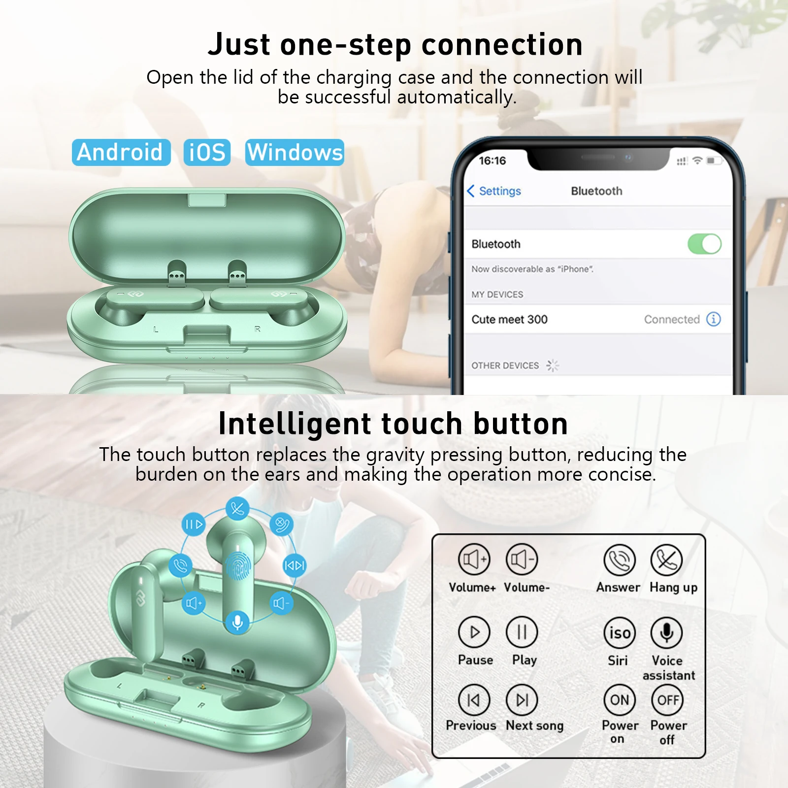 EPPFUN Wireless Earphones QCC3040 Bluetooth V5.2 Earbuds AptX-Adaptive, 4 Mics+CVC Noise Cancellation Type C Metal Case