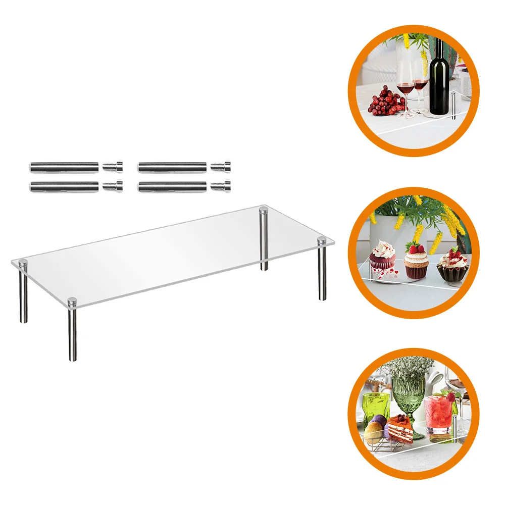 

Transparent Cake Stand Display Tray Holder Set up Dessert Rack Trays for Party Wedding Home Use 4x5cm Metal Base