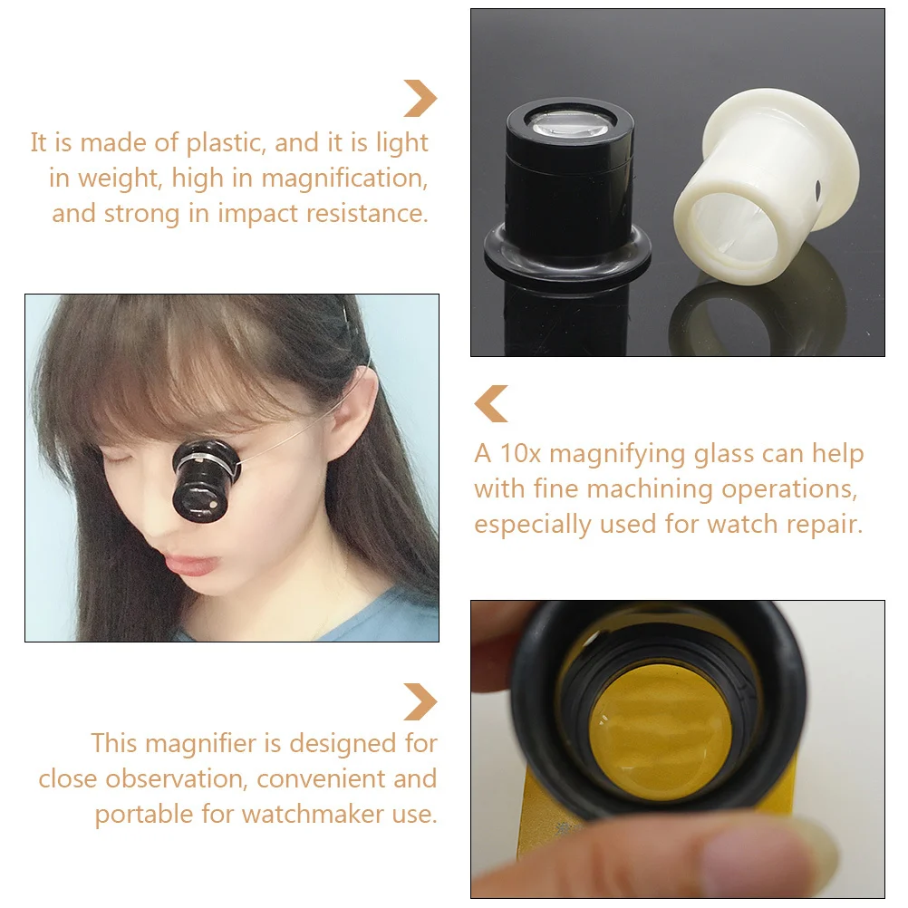 

4Pcs 10x Loupe Magnifier Jewelry Repair Kit Watchmaker Tool Lightweight Durable High Impact Resistance Portable