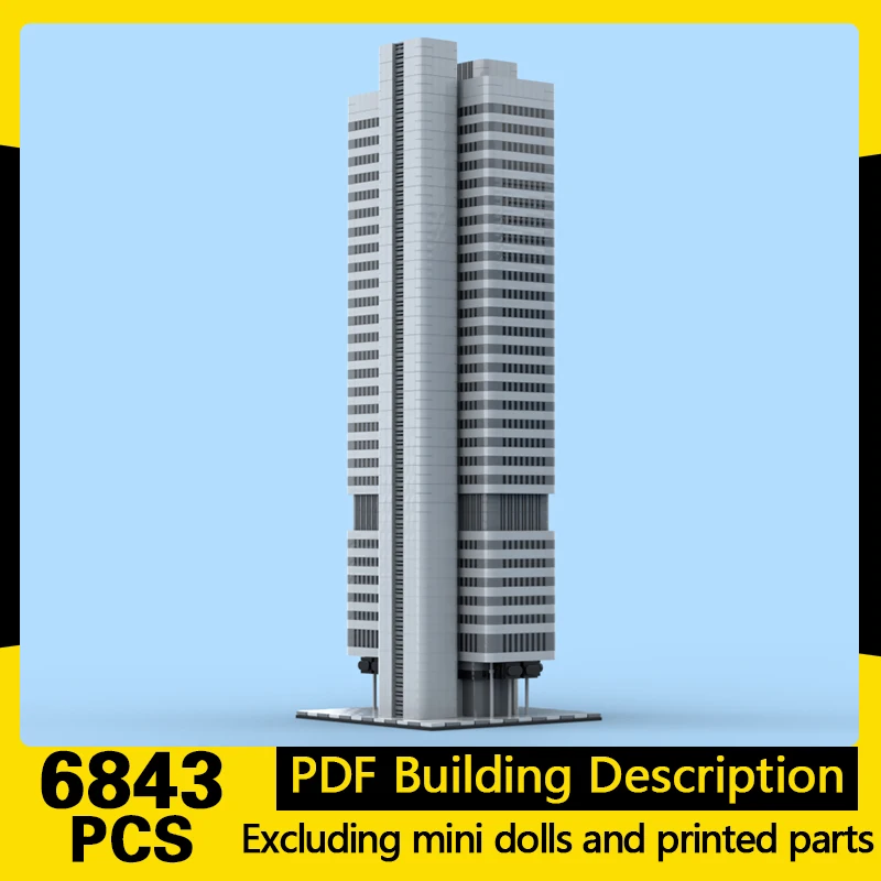 

Street View Model MOC Building Bricks High-Rise Commercial Skyscraper Modular Technology Gift Holiday Assemble Children Toy Suit