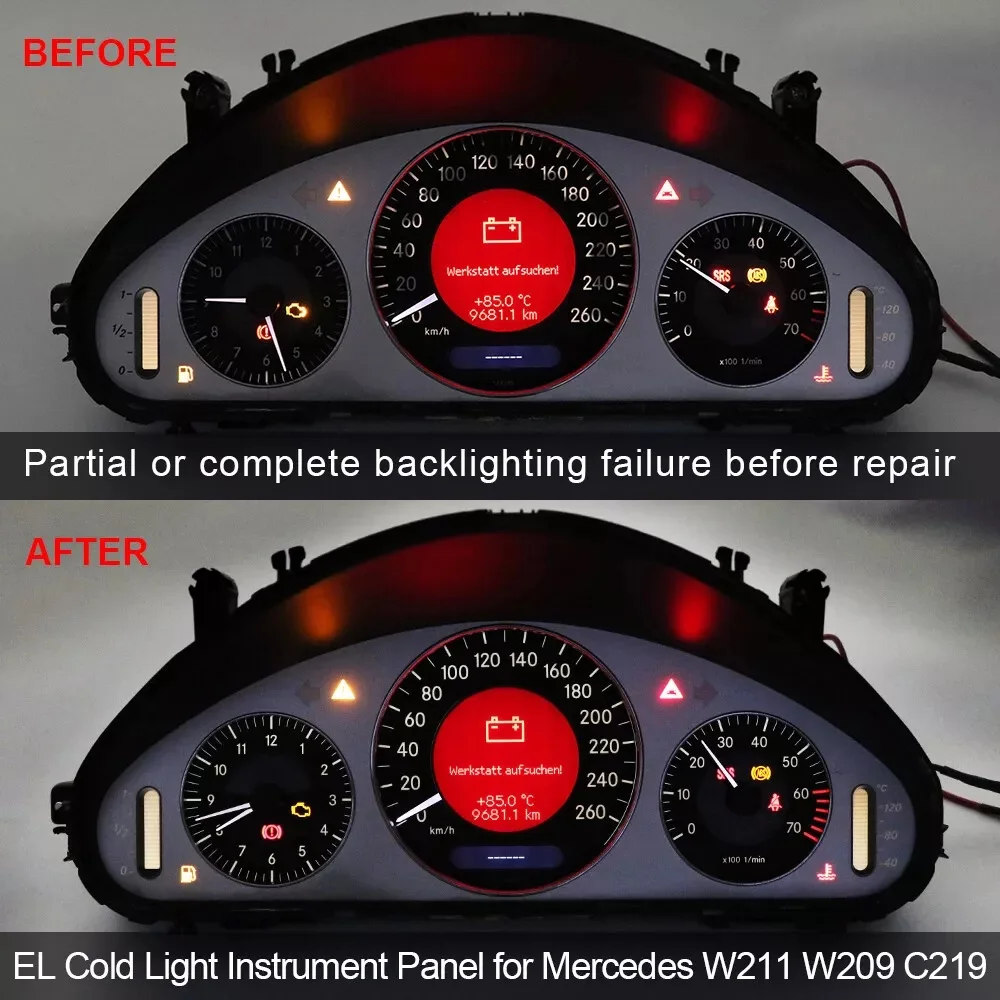 Dashboard EL Cold Light Instrument Panel for Mercedes W209 C219 W211