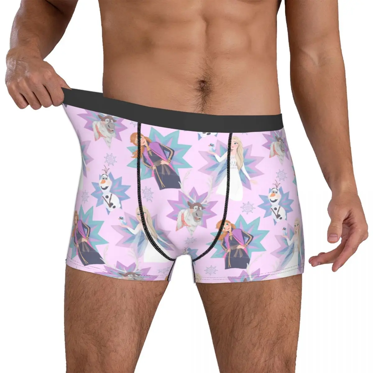

Мужские трусы-боксеры Custom F-Frozenes с 3D-принтом Эльзы, Анны и Олафа, эластичные, стрейчевые