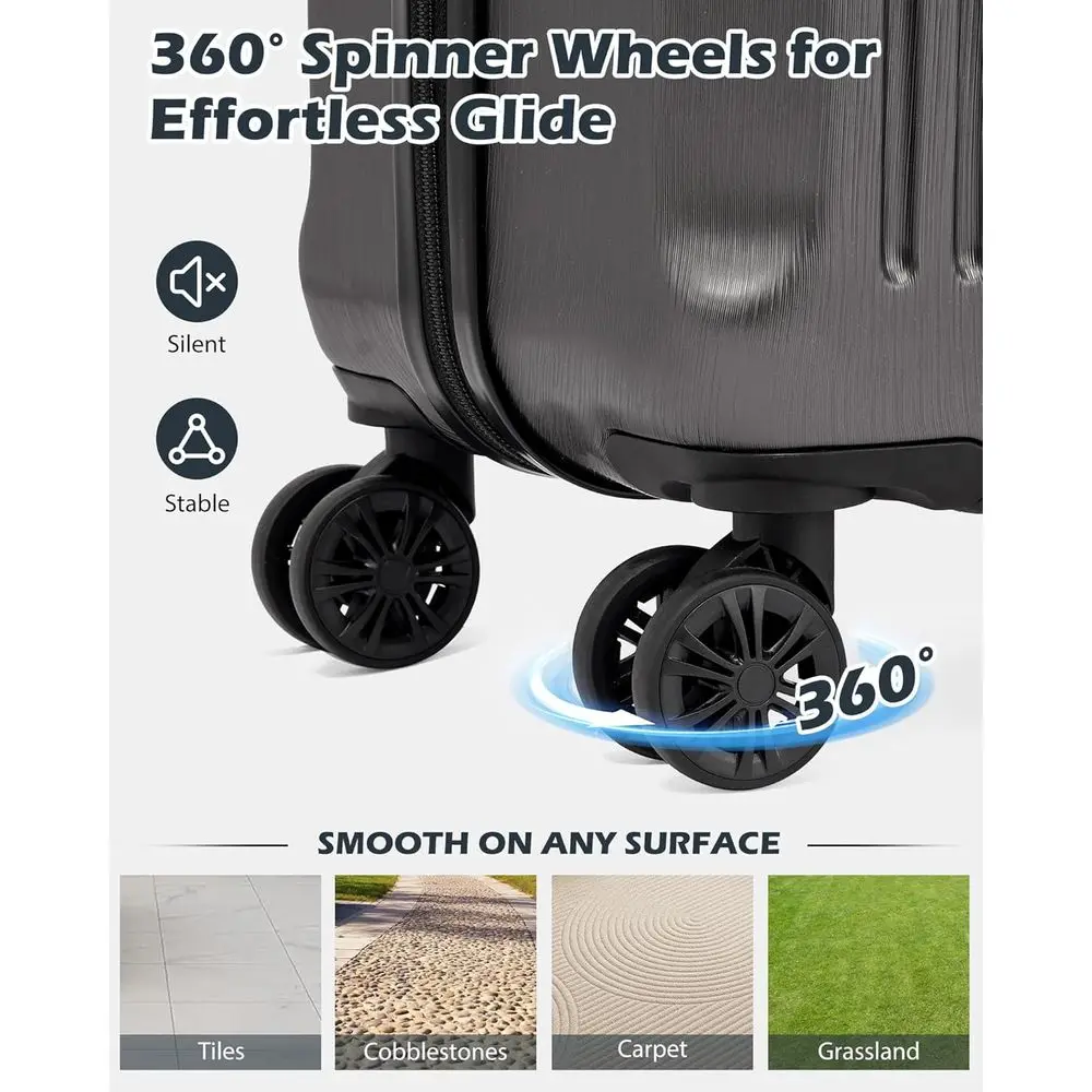 طقم حقيبة صلبة مكون من 3 قطع مع قفل TSA، خفيف الوزن، برتقالي #5